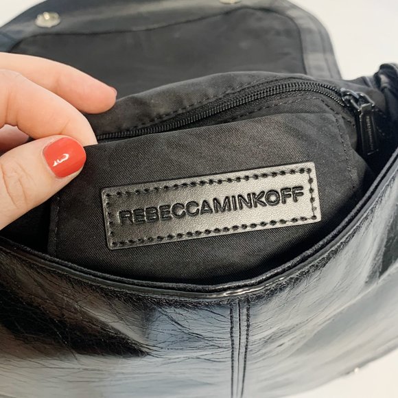 Rebecca Minkoff Vanity Saddle Bag Crossbody Black - Picture 6 of 6